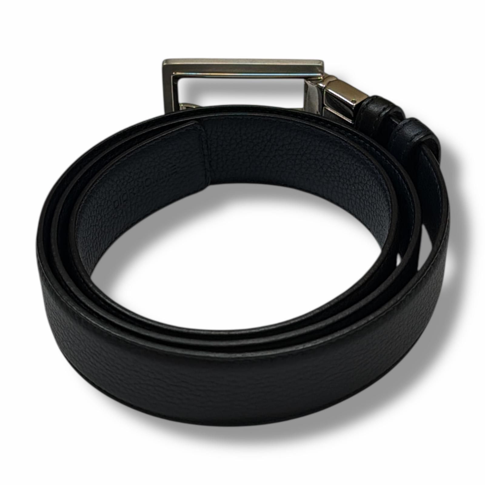 DIOR HOMME Square Buckle Leather Belt スクエアバックルレザーベルト ディオール オム ネイビー F 98361 A