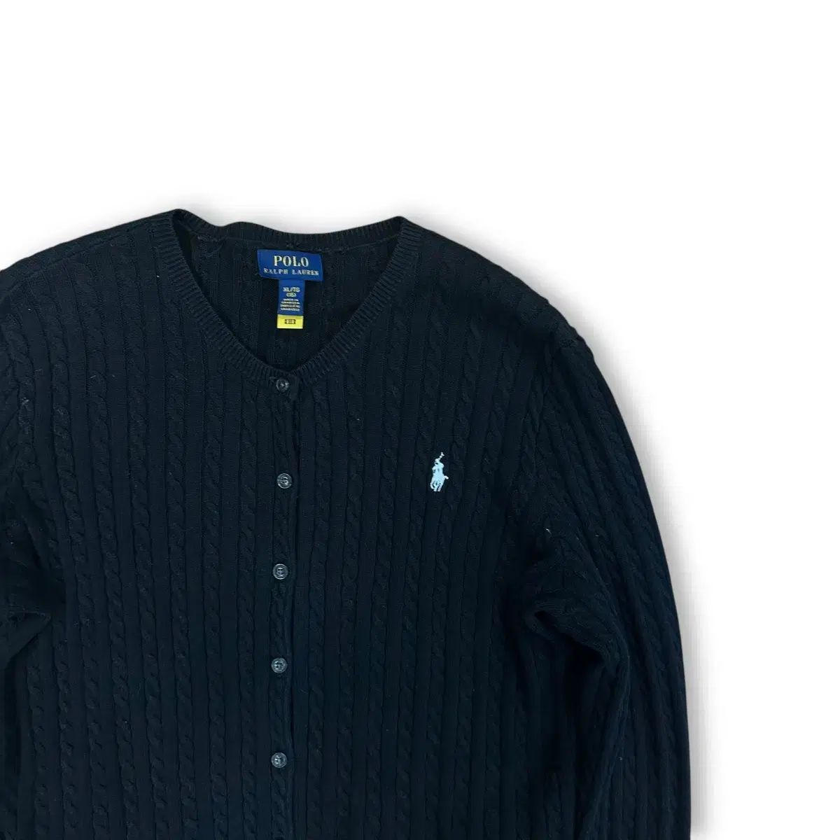 POLO RALPH LAUREN ポロラルフローレン　ケープカーディガン 黒 ポロ ラルフ ローレン POLO RALPH LAUREN ケーブルニット コットン