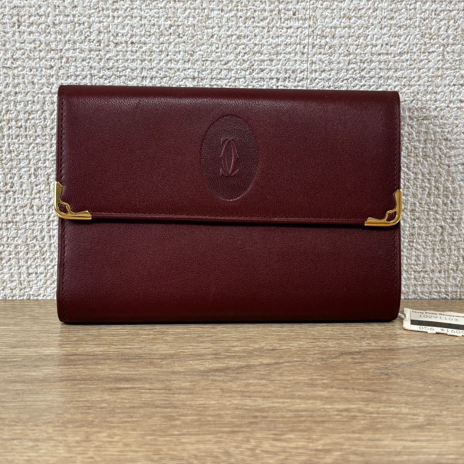未使用 Cartier カルティエ マストライン 小銭入れ がま口 三つ折り