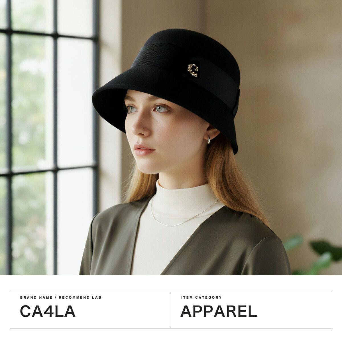 CA4LA クロッシェ帽 上品 ビッグ リボン フェルト ハット 帽子 ウール CA4LA クロッシェ帽 上品 ビッグ リボン フェルト ハット 帽子 ウール