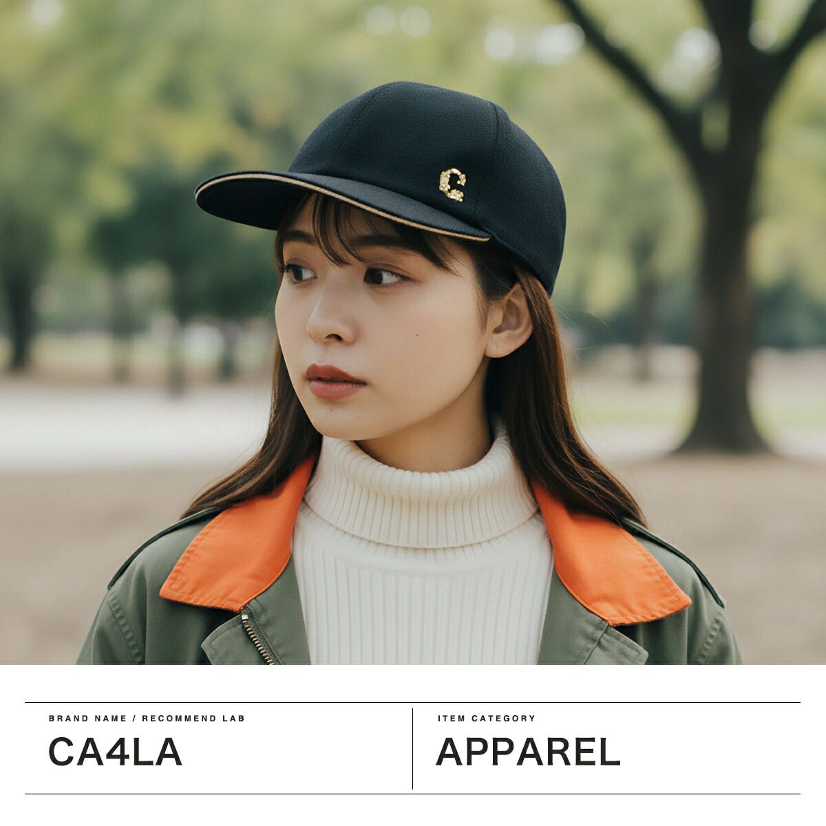 CA 4 LA キャップ レディース 深め カシラ 帽子 ブランド おしゃれ かわいい つば 長め カジュアル きれいめ パイピング ゴールド ワンポイント 女性 大人 日焼け対策 6パネル HK CAP 7