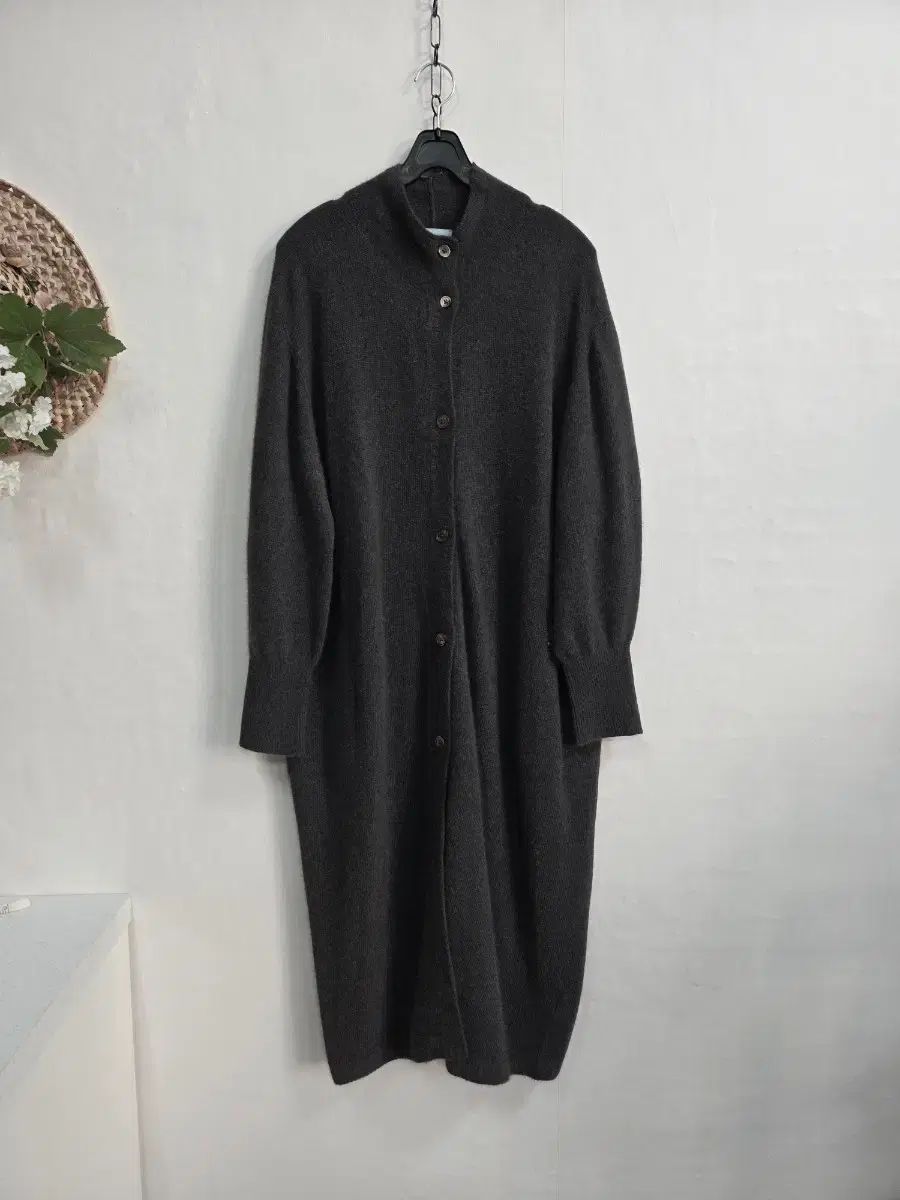 ST JOHNウール アライグマ ロング カーディガン L 77