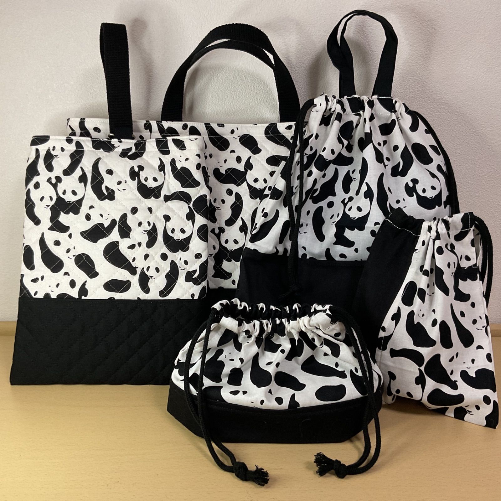 りんりんのハンドメイド 入園入学準備5点セット レッスンバッグ 上履き