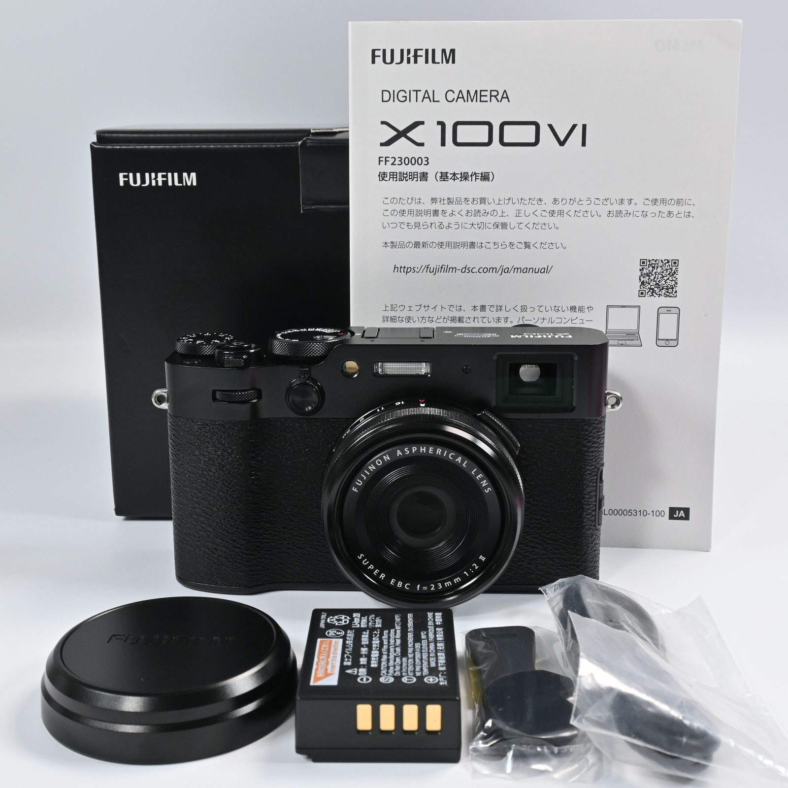 FUJIFILM X100VI ブラック 1400ショット 付属品多数 ☆極上品☆FUJIFILM X100VI ブラック ショット数453回 多言語モデル