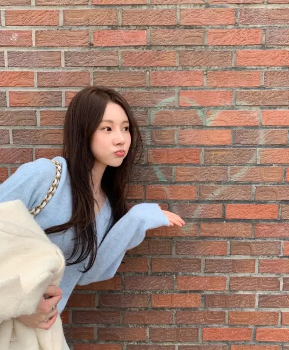  lazyshop ライトブルー BUNNY 長袖 ニット セーター