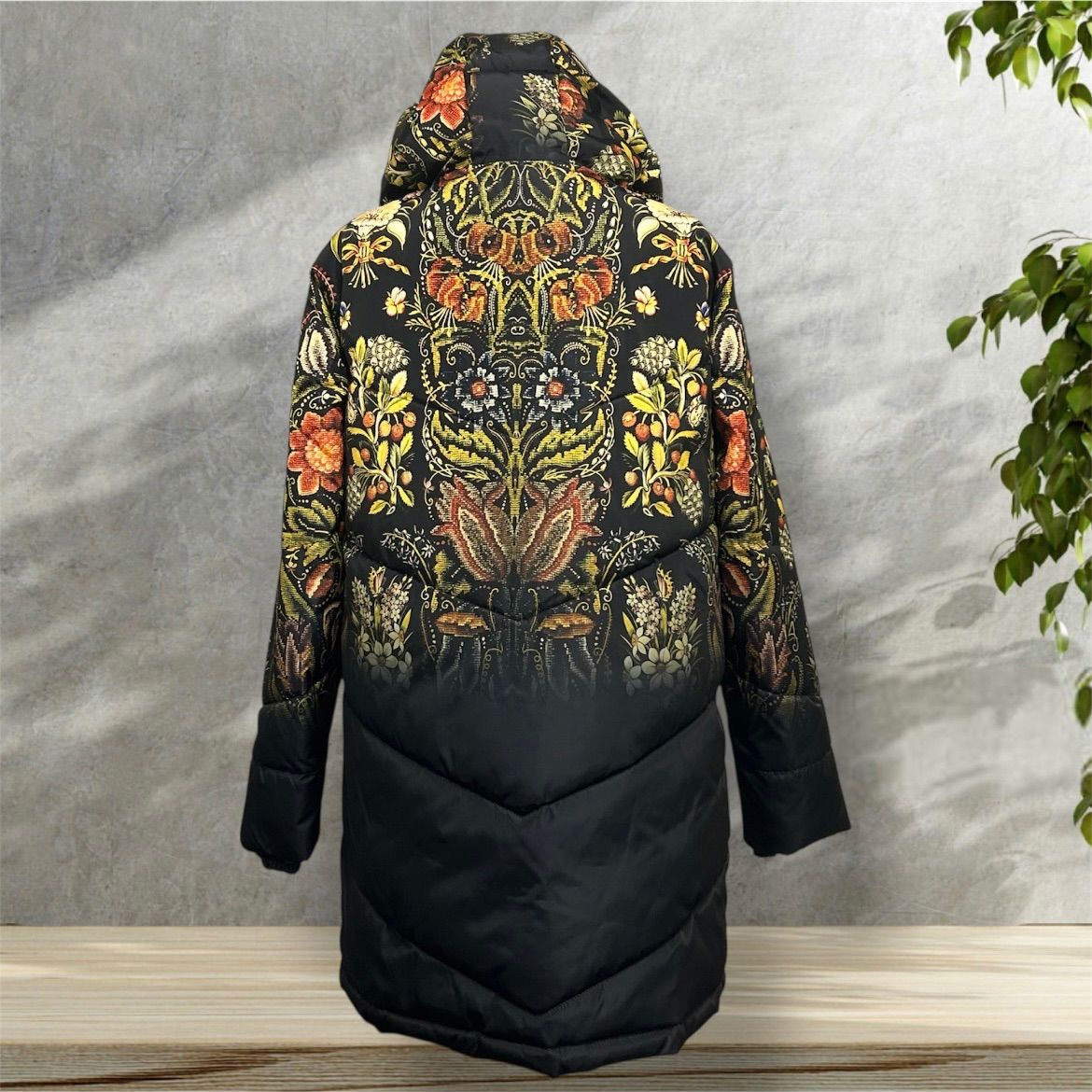 Desigual デシグアル ダブルジッパー ボタニカル 花柄 ジャケット コート size M