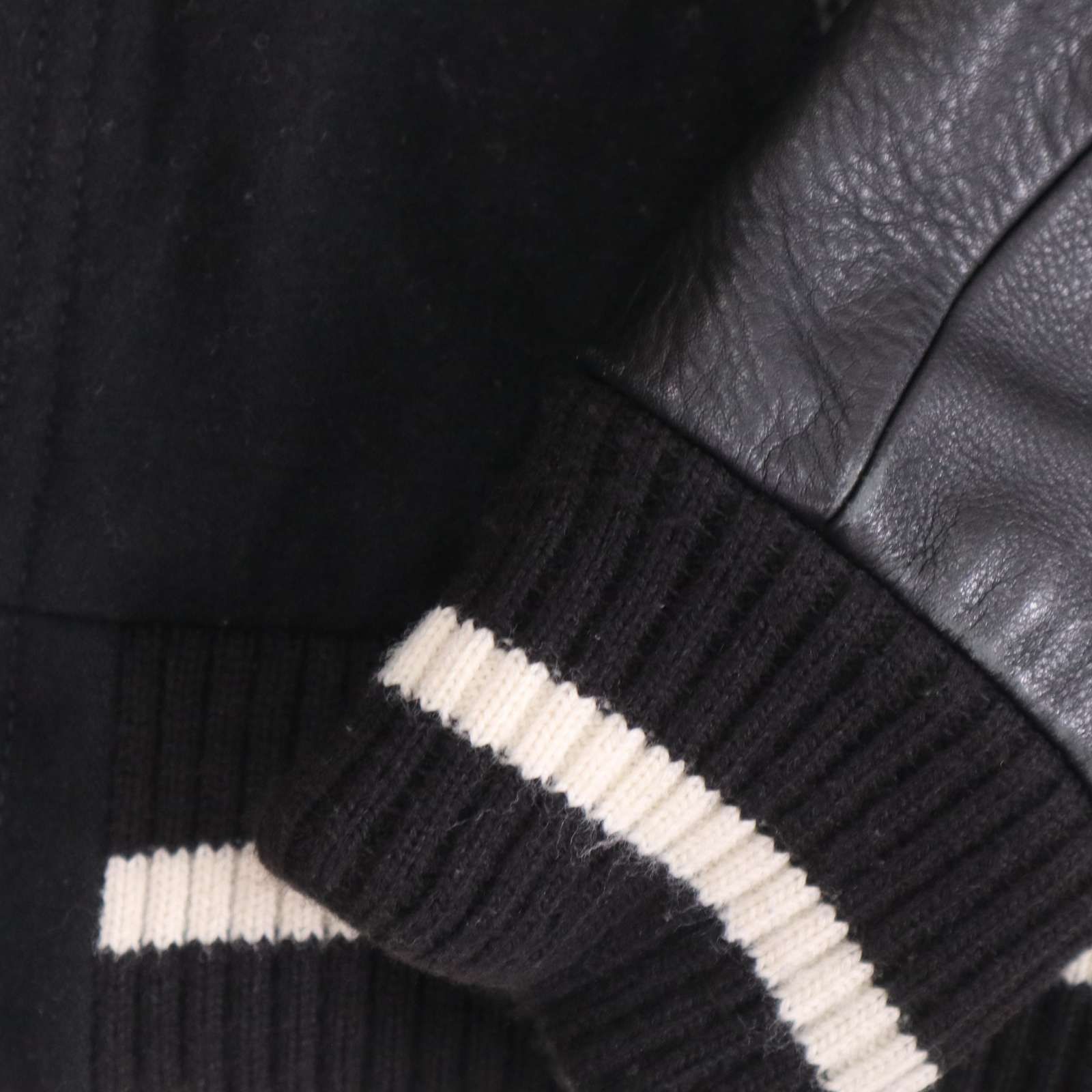 nano universe ナノユニバース 袖革 レザー×ウール 中綿サーモライト