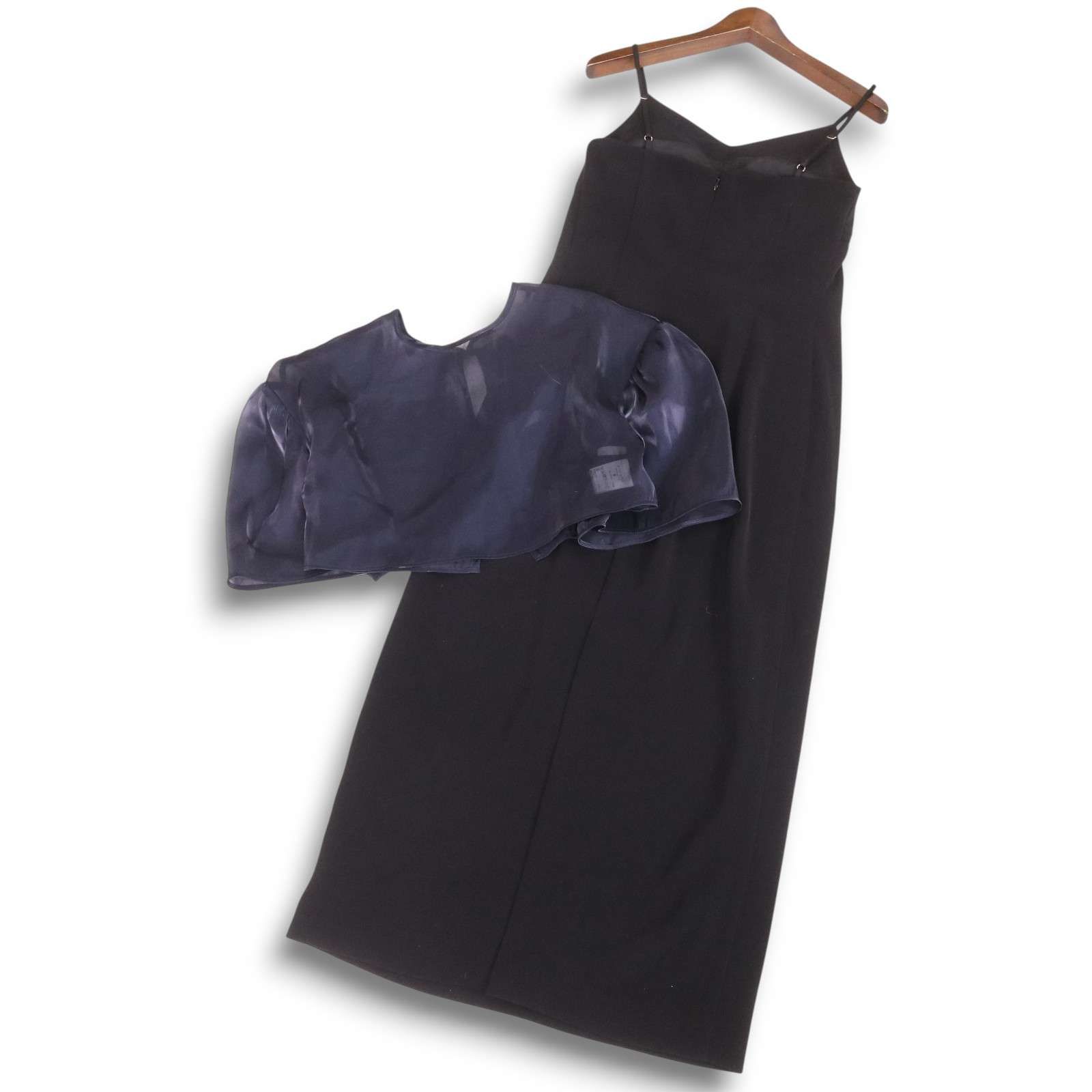 24 AW anuans アニュアンス 通年 レイヤード コンビネーション ワンピース ドレス Sz.M レディース 黒 オケージョン