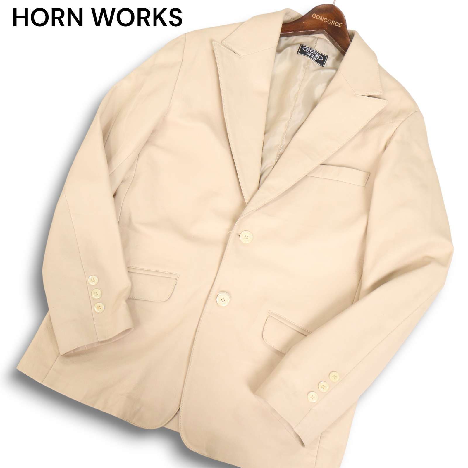 HORN WORKS ホーンワークス 角石 本革☆ リアル レザー テーラード 