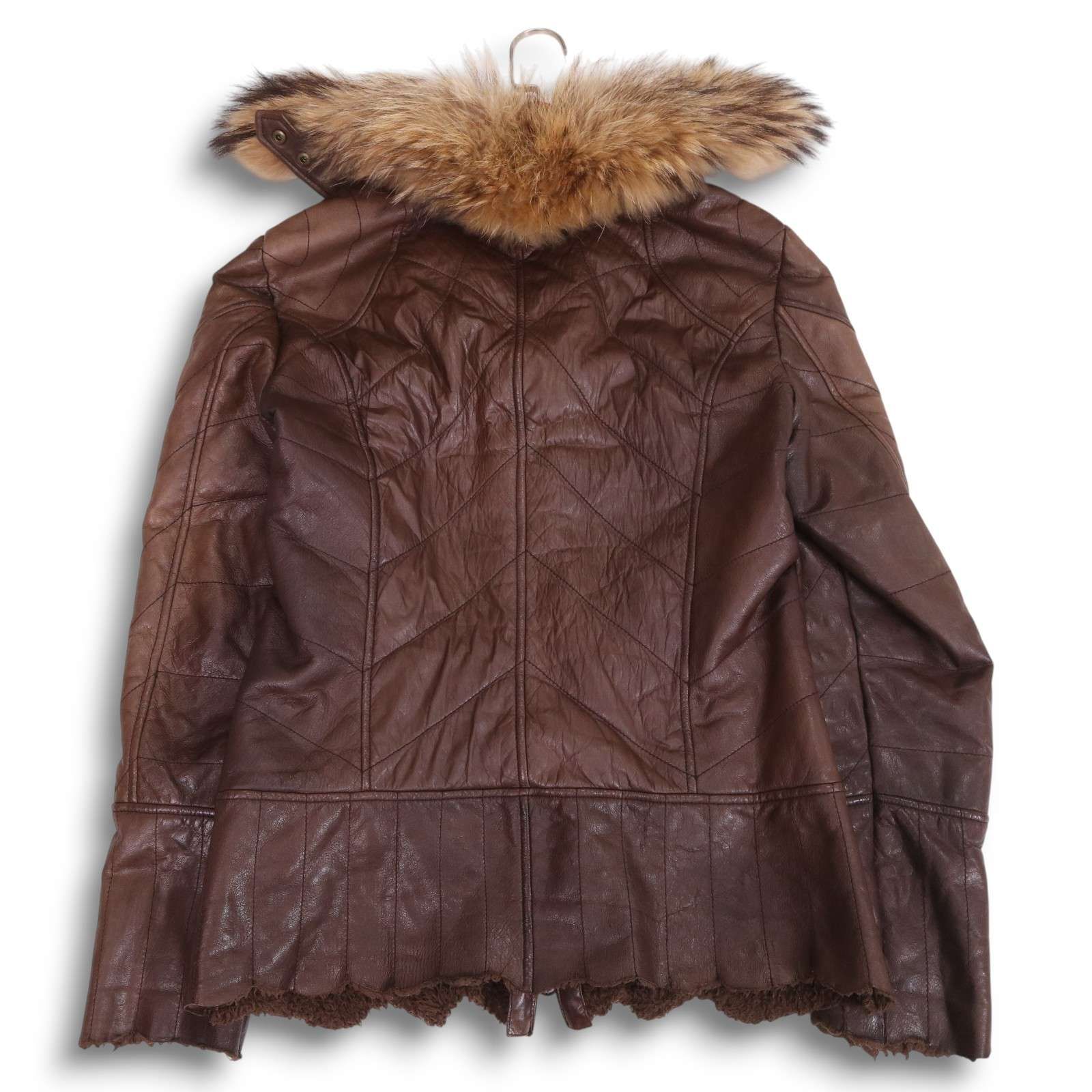 オベリスク【obelisk】レザー フードジャケット Y2K 00s☆ Obelisk オベリスク 秋冬 リアル ファー☆ 裏ボア 鹿革