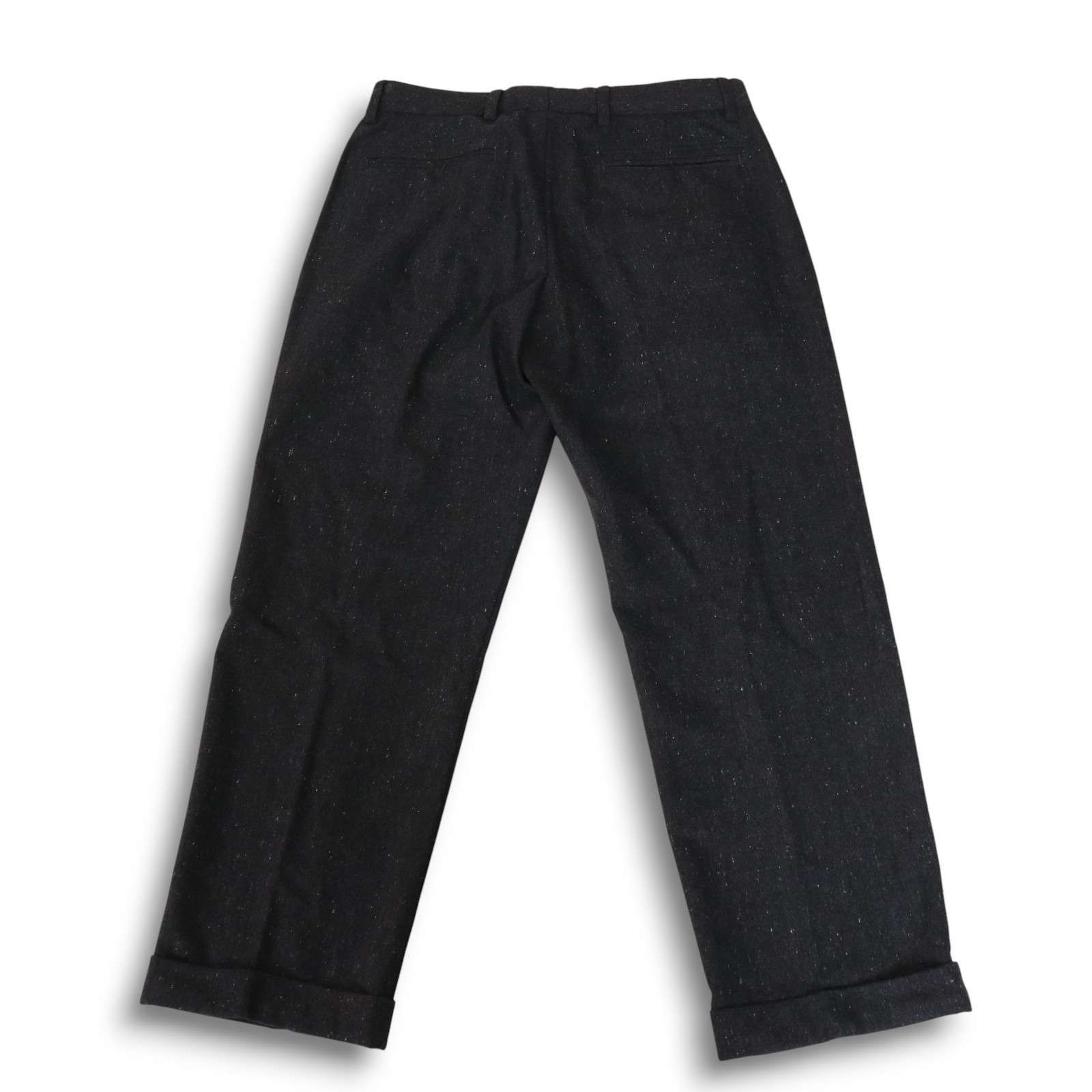 極美品✨ ジョルジオアルマーニ 縮絨加工 ボトムス パンツ ウール ブラック GIORGIO ARMANI ジョルジオ アルマーニ 秋冬☆ ネップ ウール