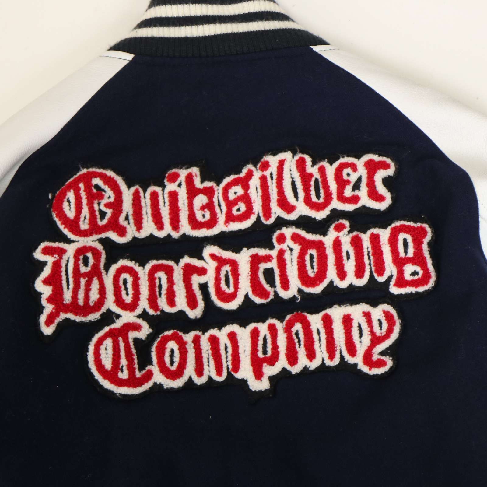 Y2K 00s☆ Quiksilver クイックシルバー 秋冬 袖革☆ 牛革 レザー 