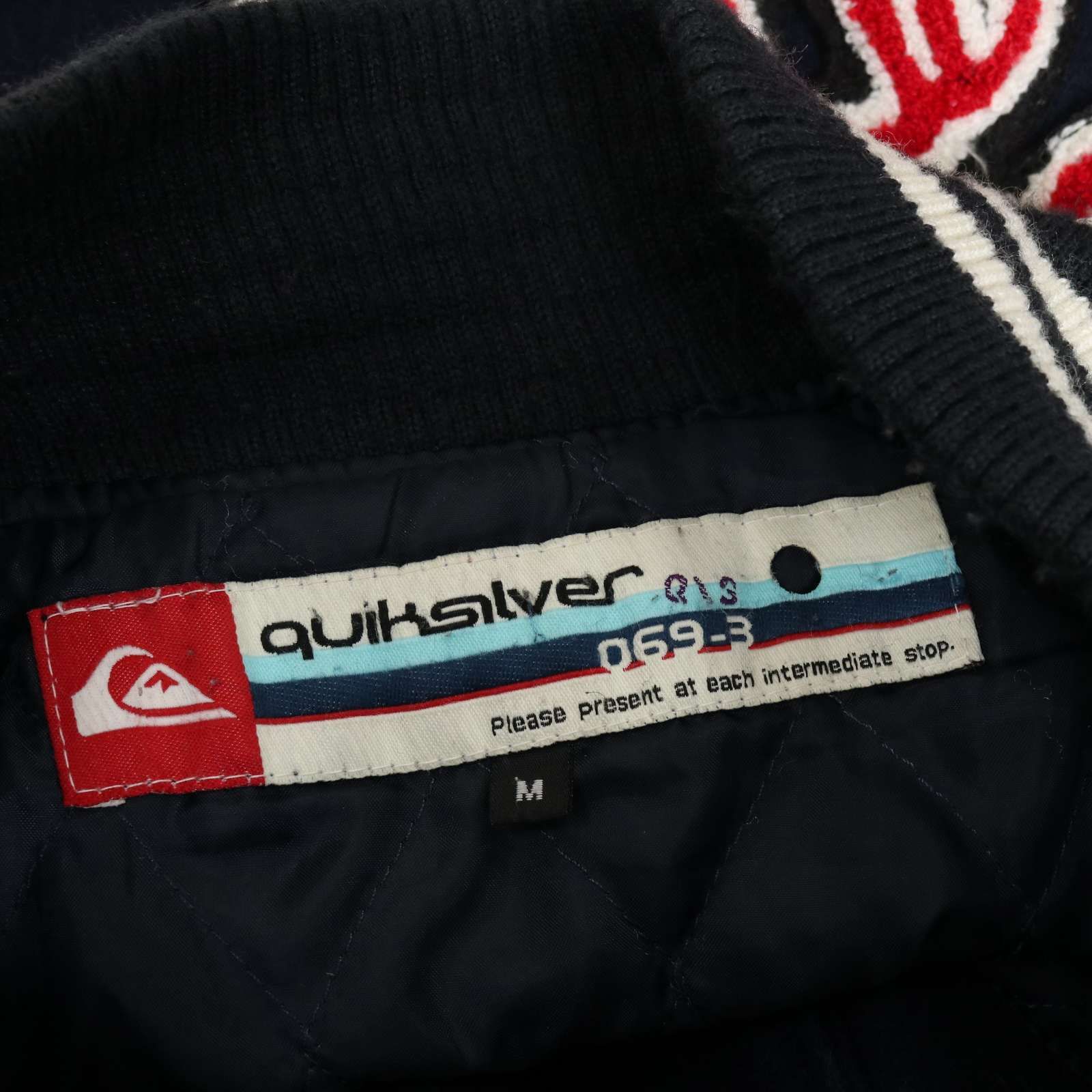 Y2K 00s☆ Quiksilver クイックシルバー 秋冬 袖革☆ 牛革 レザー 