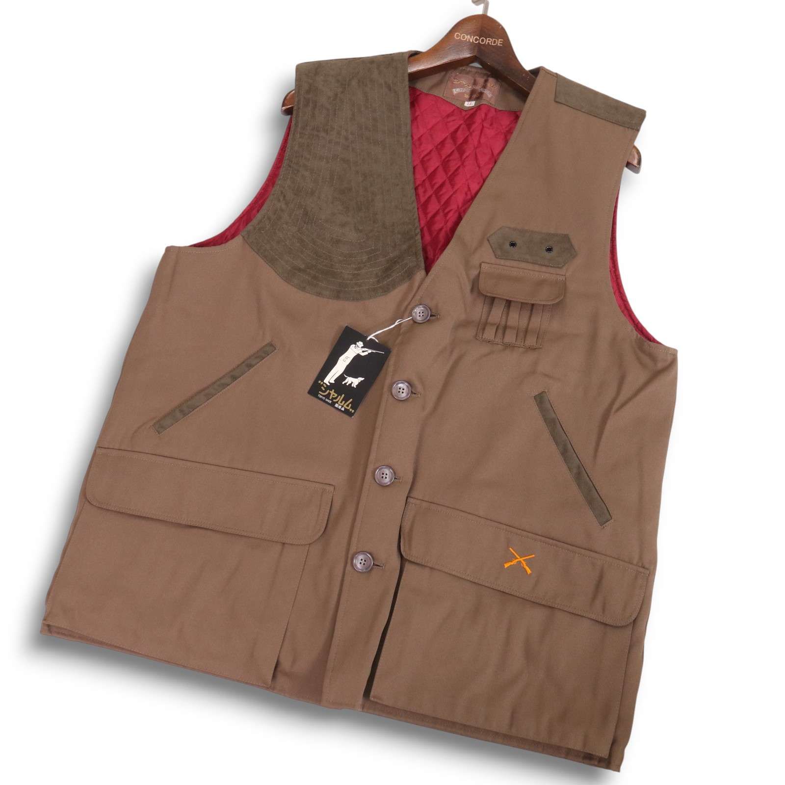 【新品 未使用】 シャルムの猟装 秋冬 D型チョッキ 裏キルティング ハンティング ベスト 狩猟 Sz.LL　メンズ