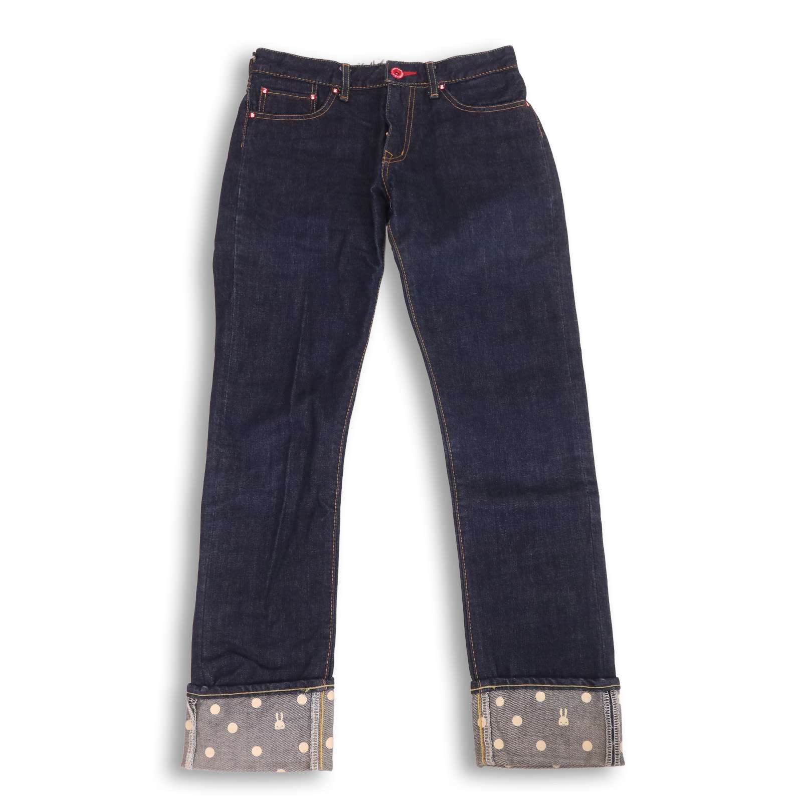 CUNE キューン 2連うさぎ☆ ウサギ ドット ロールアップ デニム パンツ