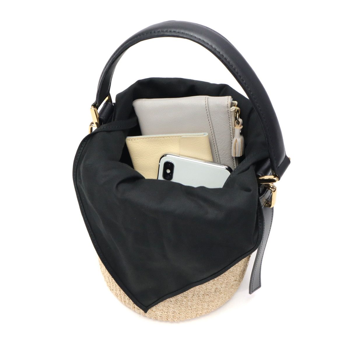  ヴィオラドーロ かごバッグ レディース VIOLAd ORO トートバッグ ハンドバッグ 軽量 小さめ ブランド 女性 おしゃれ 本革 レザー バケツ型 内布付き MIRO アバカ製 レザーコンビ バケットバッグ V-8891 かごバッグ バッグ