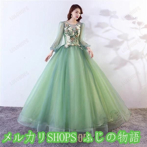 ドレス ウェディングドレス ロングドレス 袖あり パーティードレス 演奏会用ドレス 小さいサイズ ピアノ 発表会 豪華なドレス 成人式 大人2222