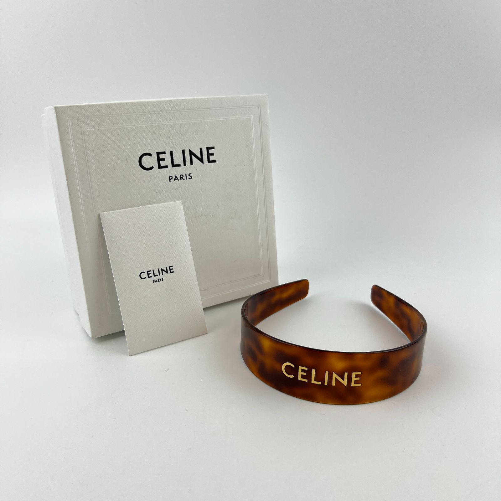 ★CELINE セリーヌ　ブラウン カチューシャ CELINE セリーヌ ロゴ ヘア カチューシャ ヘアバンド ブラウン : BRING