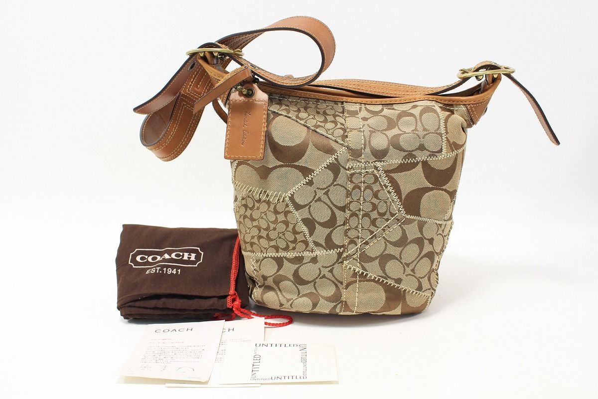 COACH コーチ バケツ型 パッチワーク ワンショルダーバッグ 12-M 113 1 100