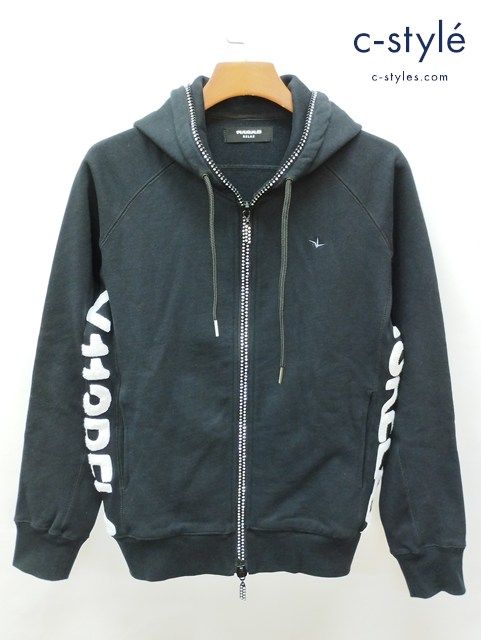 P 107 RELAX ウノピゥウノウグァーレトレリラックス パーカー L ブラック 刺繍 USO-23012