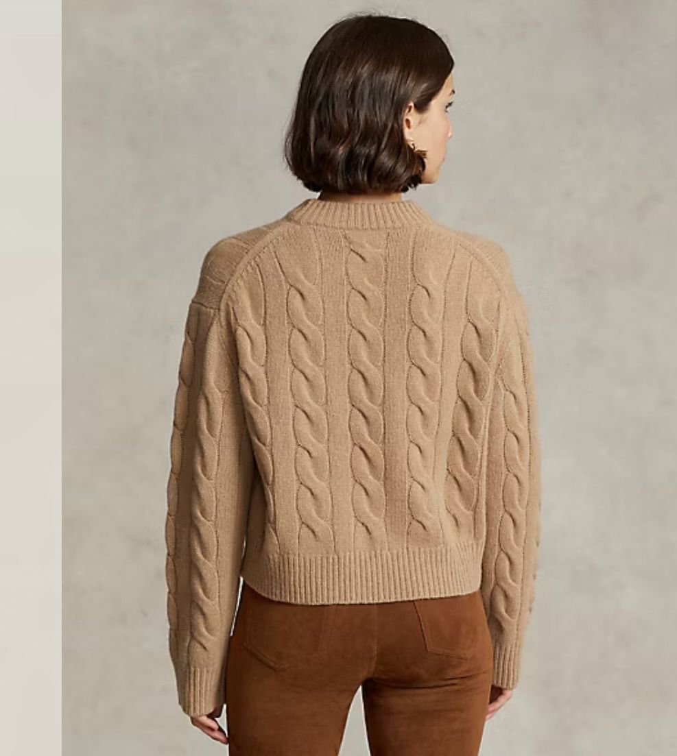  POLO RALPH LAUREN ポロ ラルフローレン ケーブルニット モックネック セーター ウールカシミヤ クロップド P 362 長袖 ニット セーター