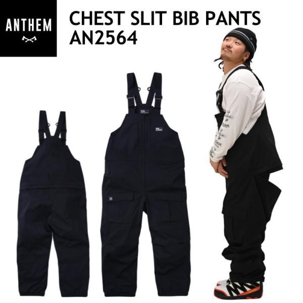 ☆ Sｻｲｽﾞ 25-26 ANTHEM CHEST SLIT BIB PANTS カラー:BLACK AN2564