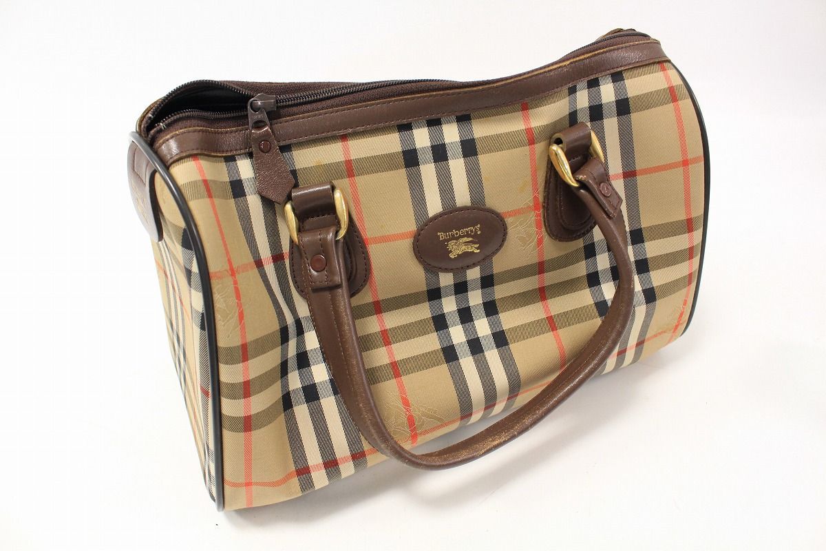 BURBERRY バーバリー ノバチェック ボストンバッグ ベージュ BURBERRY 良い バーバリー ノバチェック ボストンバッグ ベージュ 12