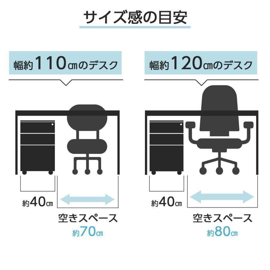 オフィスワゴン幅40 鍵付き 完成品 3段 キャスター付き 人気 ブラック 2851