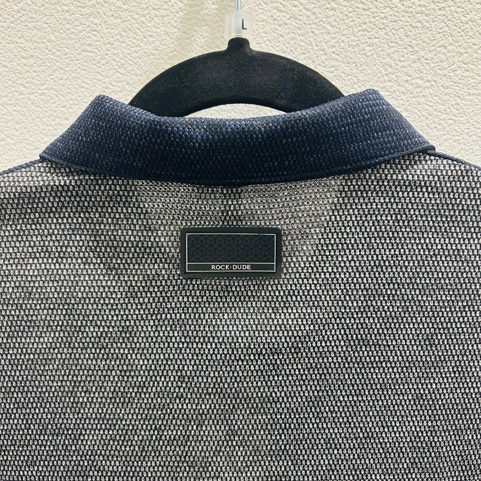 30 OFF ROCK DUDE ロックデュード 11 115303 メンズ ポロシャツ アシメポロ ゴルフ ゴルフウェア Lサイズ ネイビー 半袖 定価26 400円 シャツ メンズウェア ゴルフ