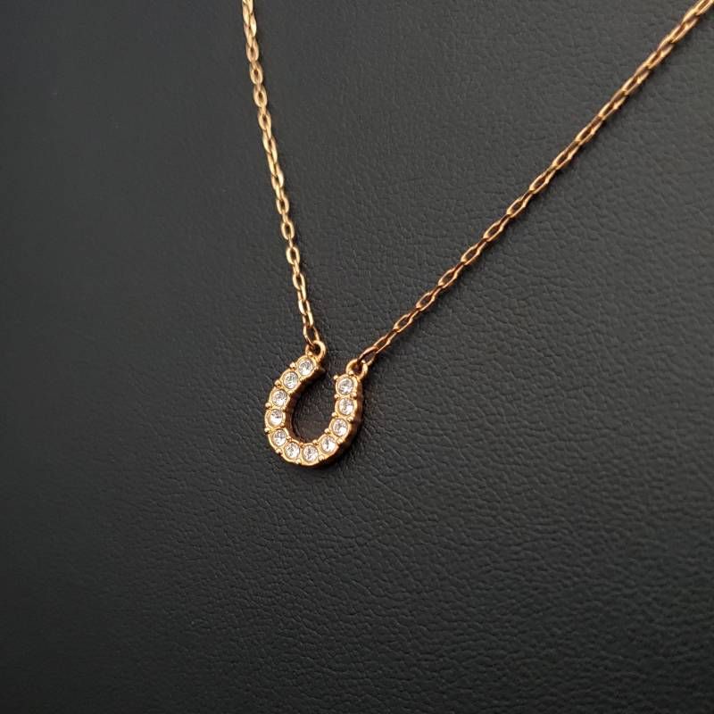 Swarovski スワロフスキー ホースシュー 馬蹄 ネックレス Towards ネックレス, 蹄鉄, ホワイト, ローズゴールドトーン・プレー