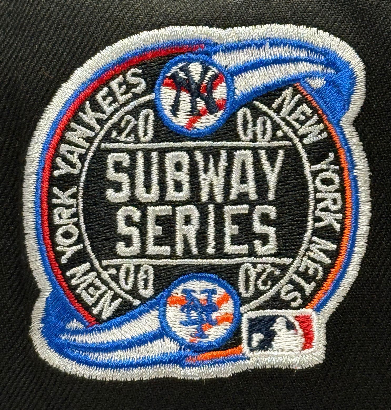 Newera ニューヨークヤンキース サブウェイシリーズ2000 9 forty A FRAME スナップバックキャップ ブラック ニット ストレートパンツ