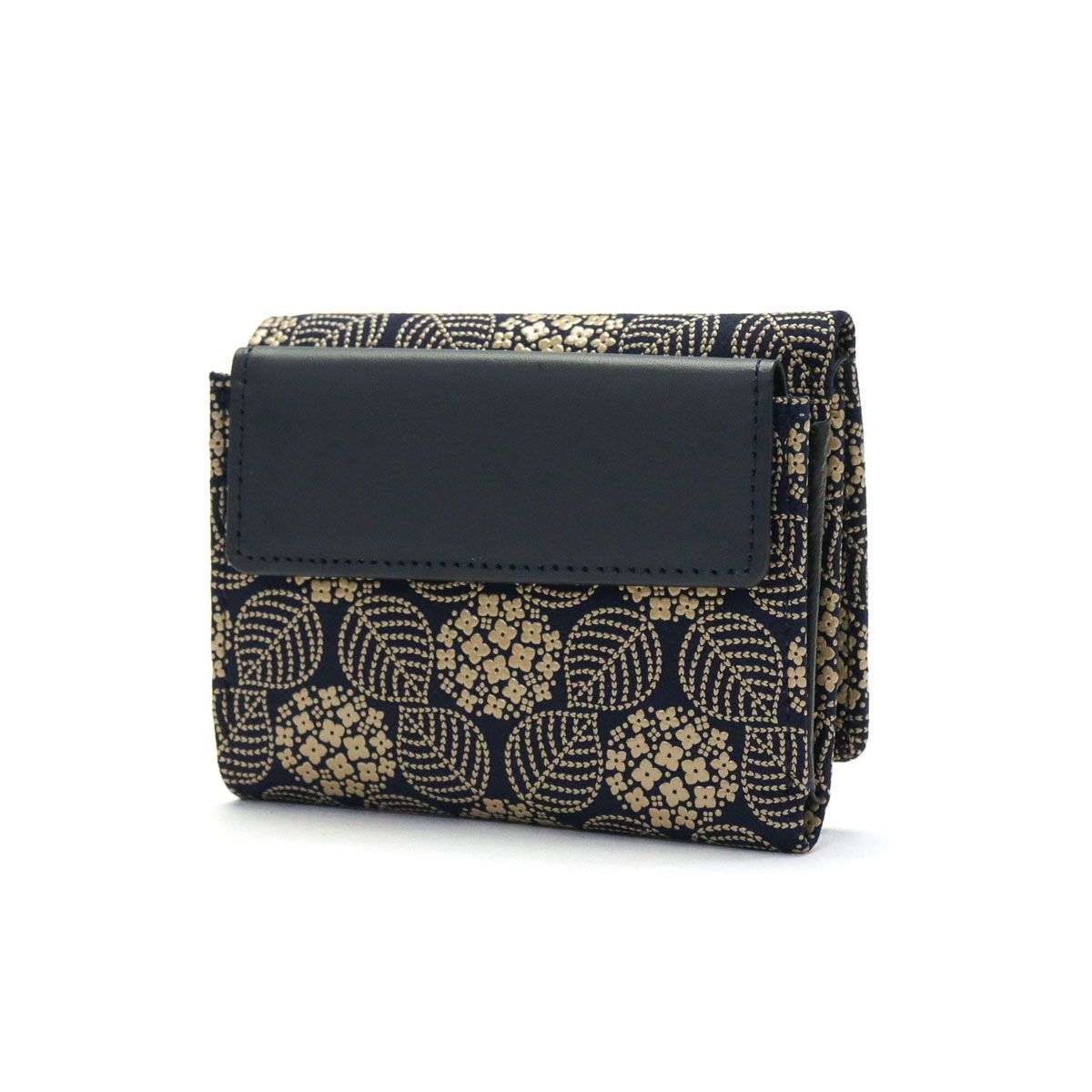 印傳屋 財布 印伝 インデンヤ INDEN-YA 札入N 三つ折り財布 三つ折り 軽量 レディース メンズ 和小物 本革 漆 2218 あじさい 紺x白