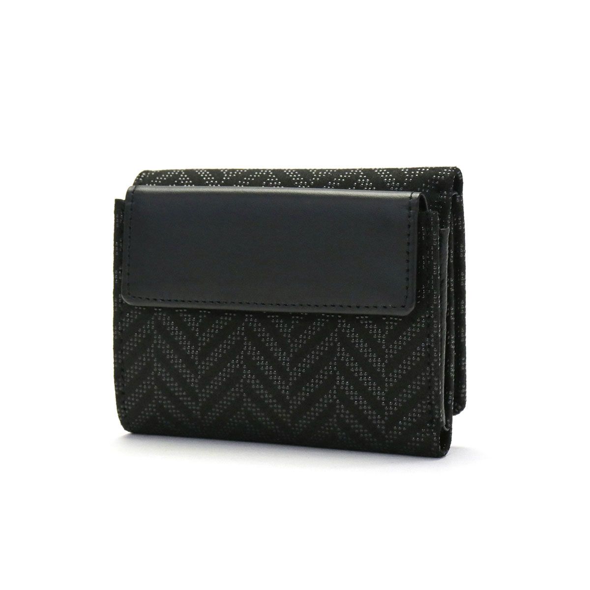 印傳屋 財布 印伝 インデンヤ INDEN-YA 札入N 三つ折り財布 三つ折り 軽量 レディース メンズ 和小物 本革 漆 2218 杉綾 黒x黒