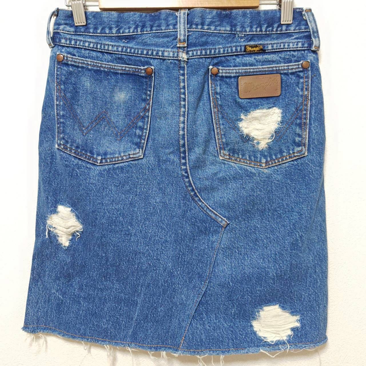 絶妙なダメージ感◎【Wrangler】ラングラー デニム リメイク スカート 