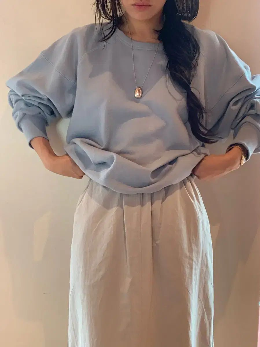 FRESH LABEL ナイロン 밴딩 ロング丈スカート Paul banded skirt