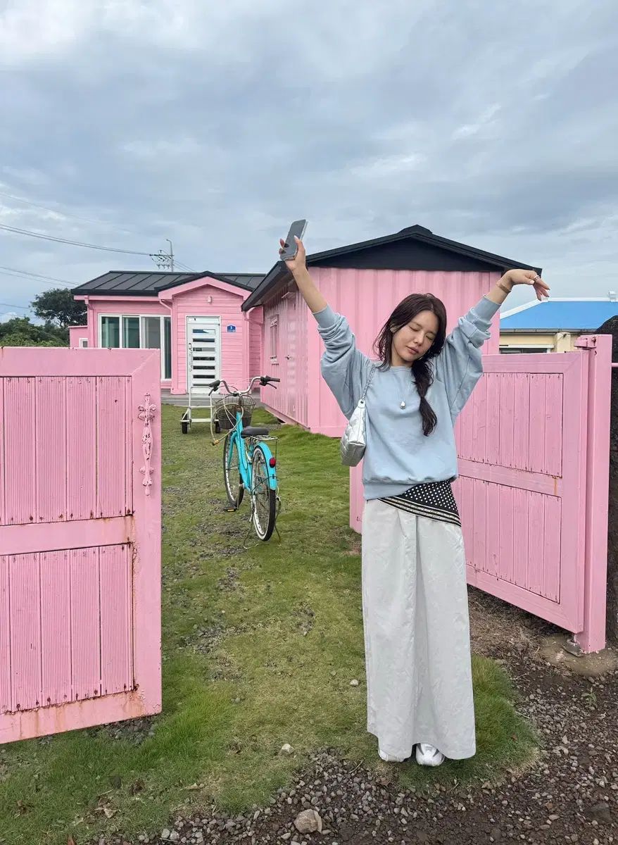 FRESH LABEL ナイロン 밴딩 ロング丈スカート Paul banded skirt