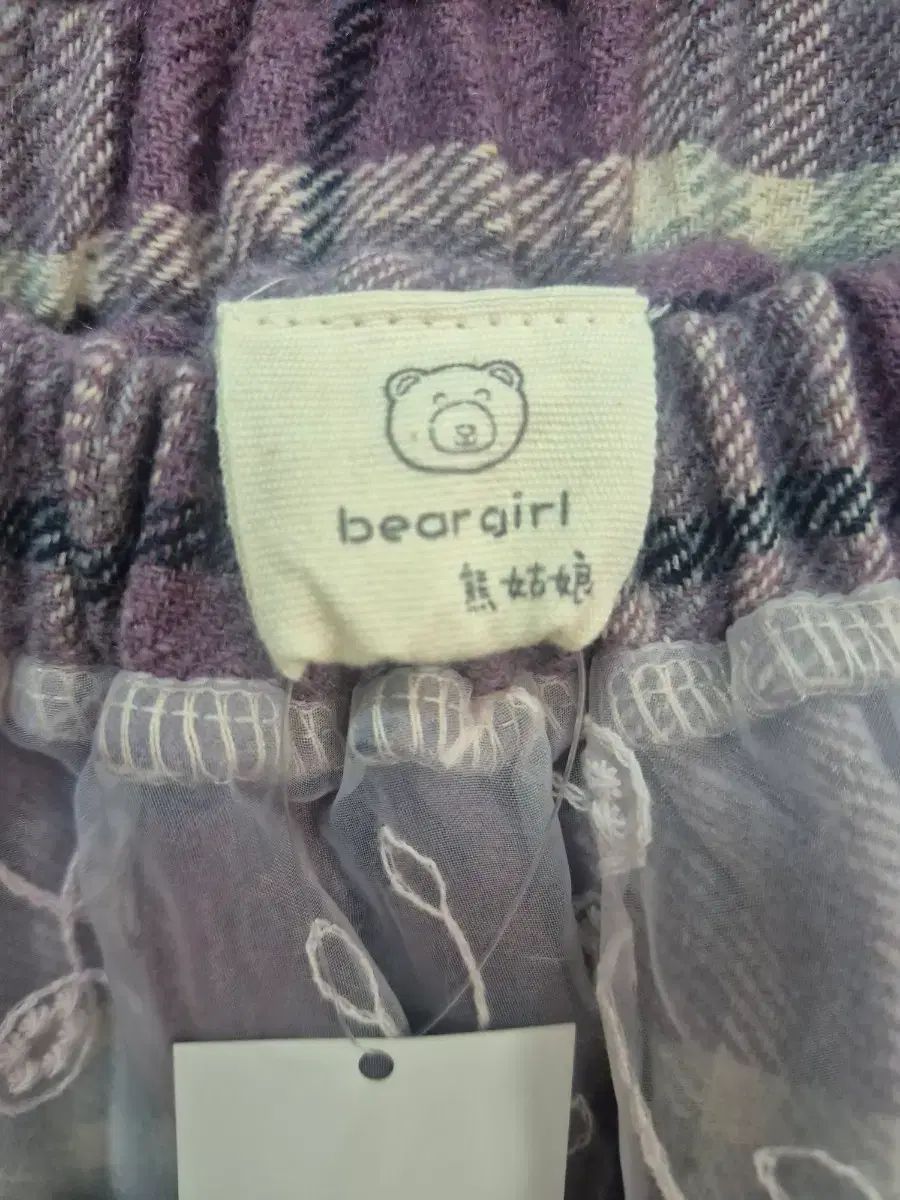  刺繍レースCHECK柄スカート その他 ロングスカート