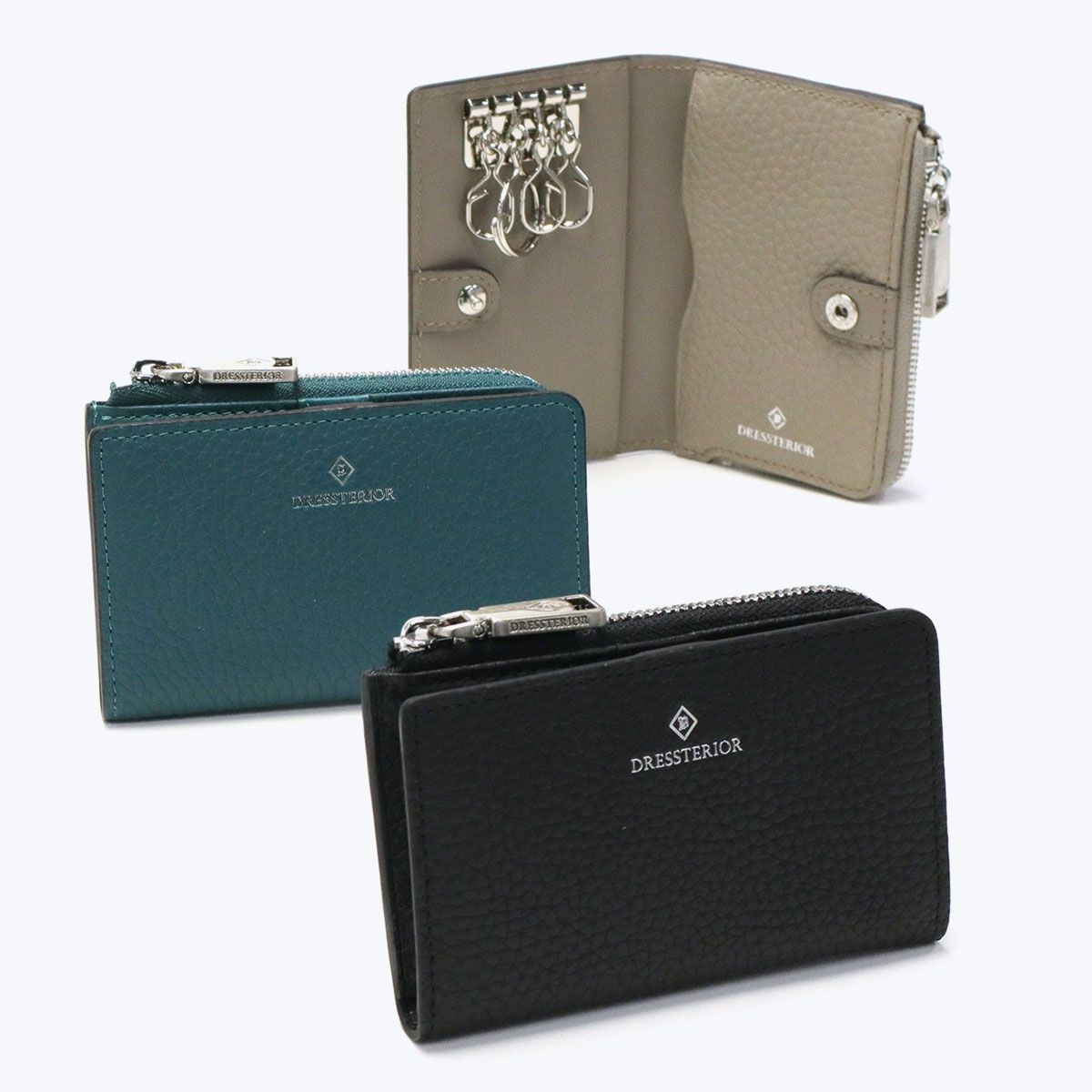 ドレステリア キーケース メンズ レディース ブランド 本革 革 レザー カード カード入れ 小銭入れ付き 小銭入れ 鍵 861611 トープ