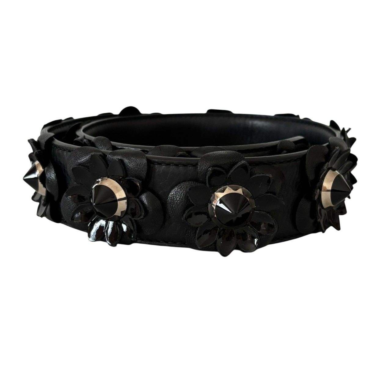 FENDI ブラックフラワー　ストラップユー FENDI フェンディ ストラップユー ロング ショルダーストラップ