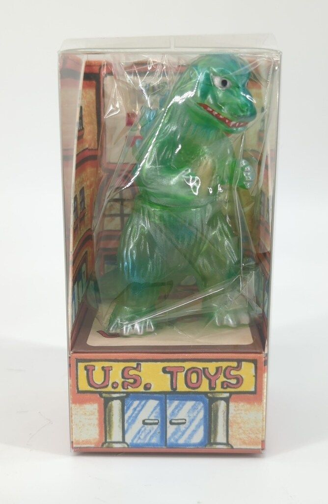 US TOYS ビル箱シリーズ 初代ゴジラ クリアグリーン成型 金 爪銀