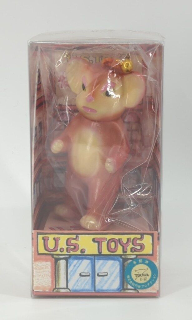 U.S.TOYS ゆーえすポケットミニソフビ ビル箱 怪獣 BBチャメゴン クリーム成型 茶 鈴金
