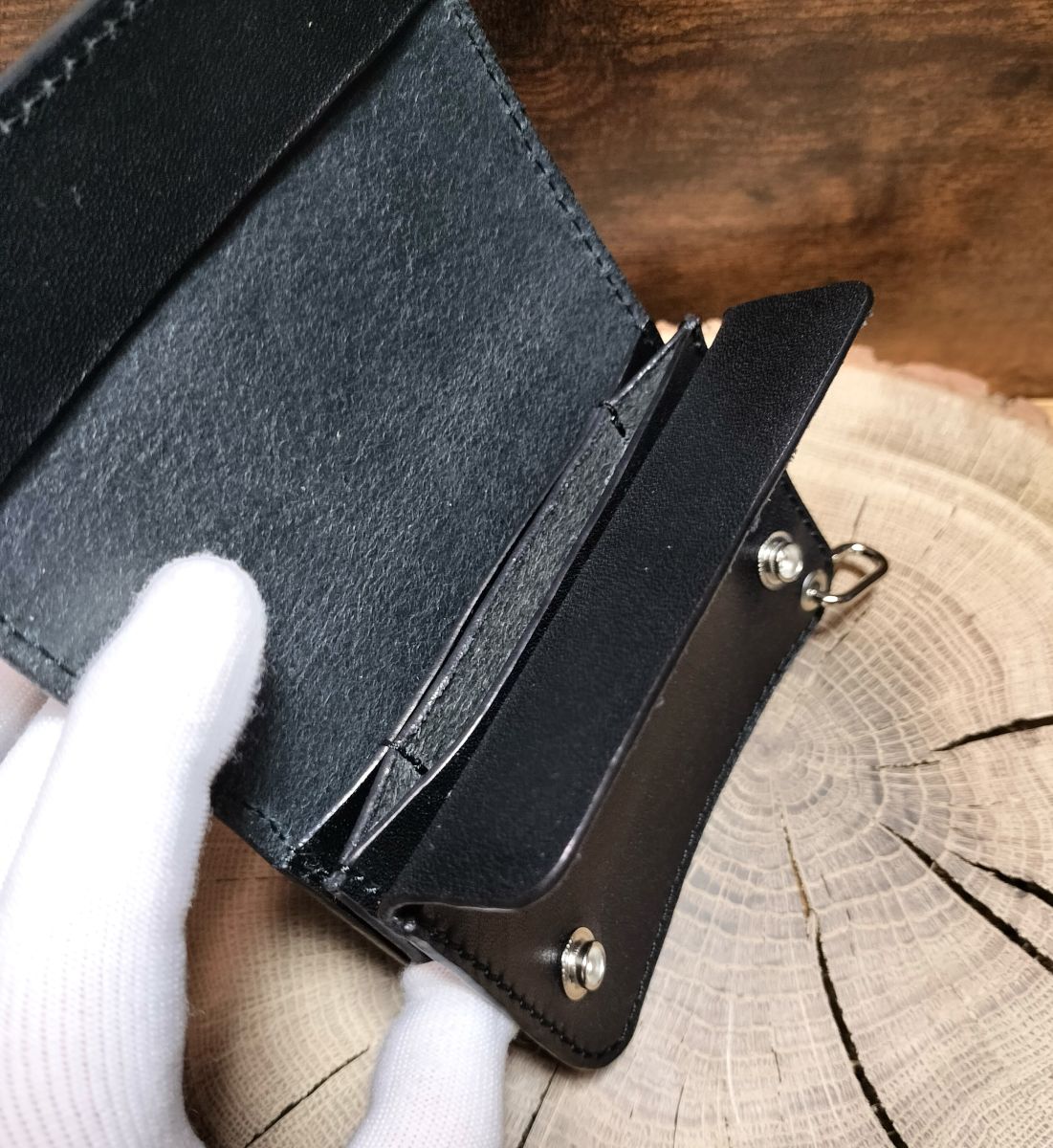 姫路レザー トラッカーウォレット6インチ（ミドル）2.5層 クロコダイル型押し 姫路レザー クロコダイル型押し×栃木レザー ショートトラッカー