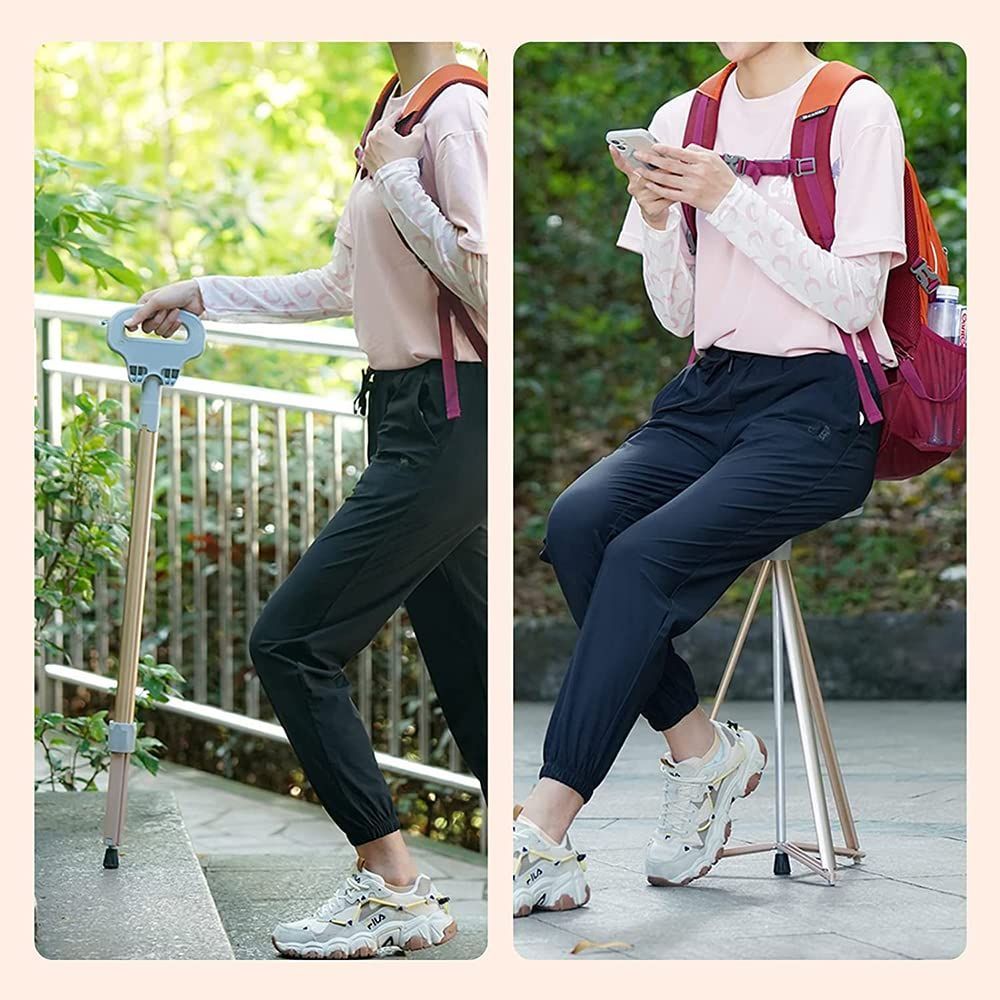 商品 登山杖 アルミ製 3脚 杖 椅子 超軽量 アウトドア ストック 座れる つえ 高齢者 登山 歩行支援 折りたたみ杖 散 滑り止め スティック 持ち運び 介護 旅行 遠足 ステッキチェア スポーツ観戦 ゴルフ観戦 釣り 福祉用具 敬老の日 140-1