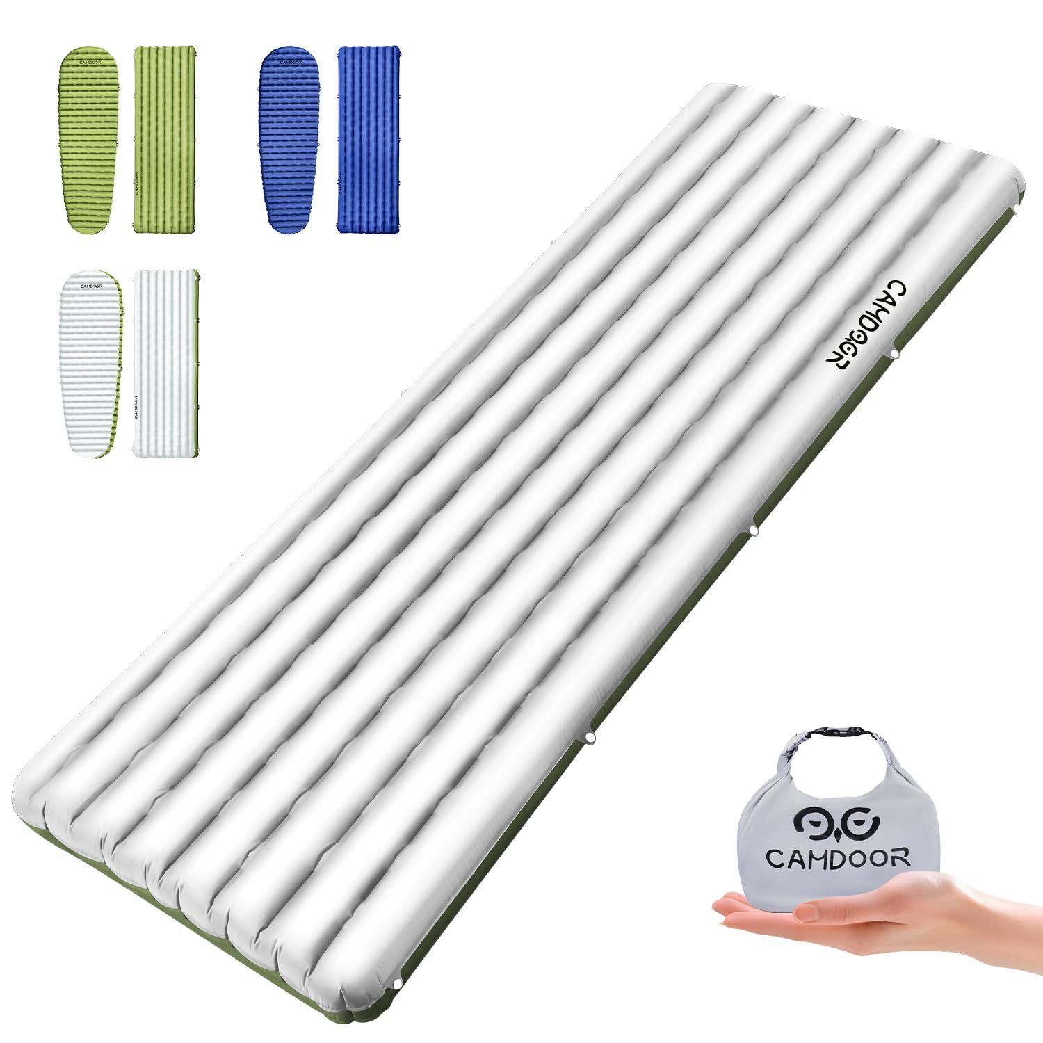 キャンプ コンパクト マット 登山 超軽量キャンプ 1年間の SGS認証 より広い 25° C使用 車中泊 厚手10 cm 耐水加工 防水 エアーマット 防災 安全無臭 インフレーターマット高R値6 8 補修テープ付