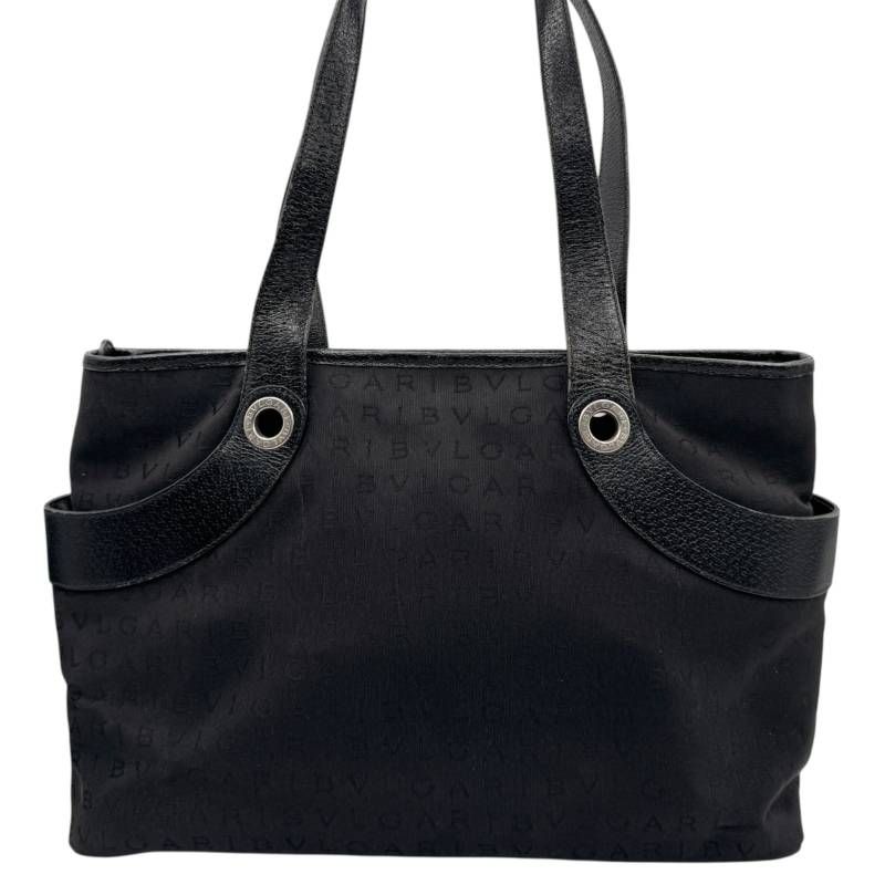 BVLGARI ブルガリ☆トートバッグ ロゴマニア キャンバス レザー