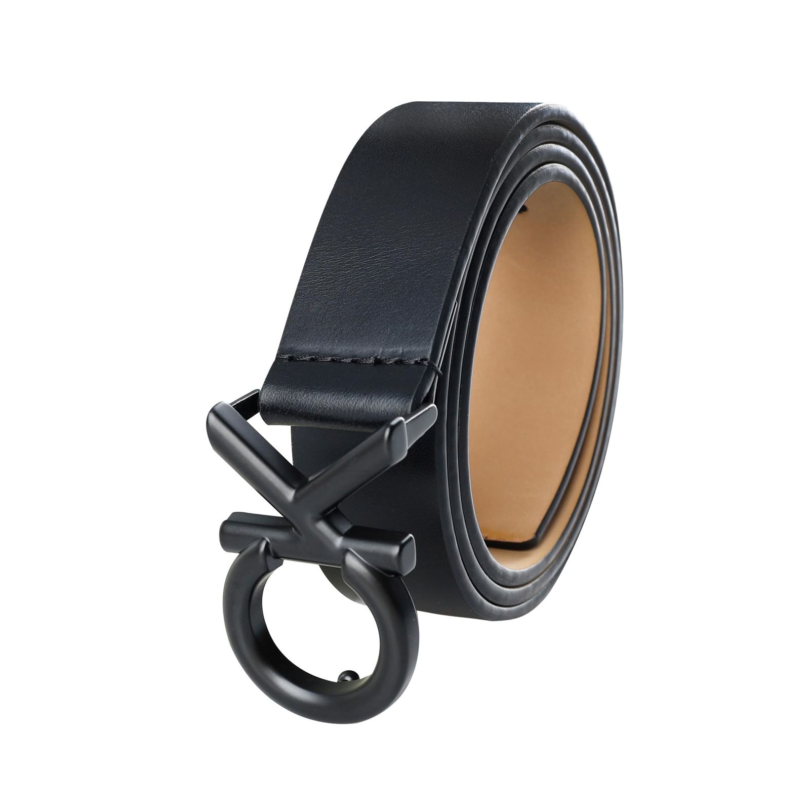 Calvin Klein メンズ カジュアル CK モノグラム カットアウトバックルベルト ブラックカジュアル X-Large 42-44