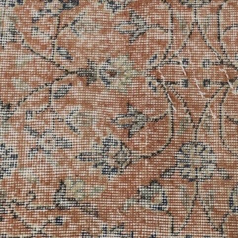 トルコラグ ヴィンテージ 赤色 草木柄 ダブルフレーム シャビーレッド