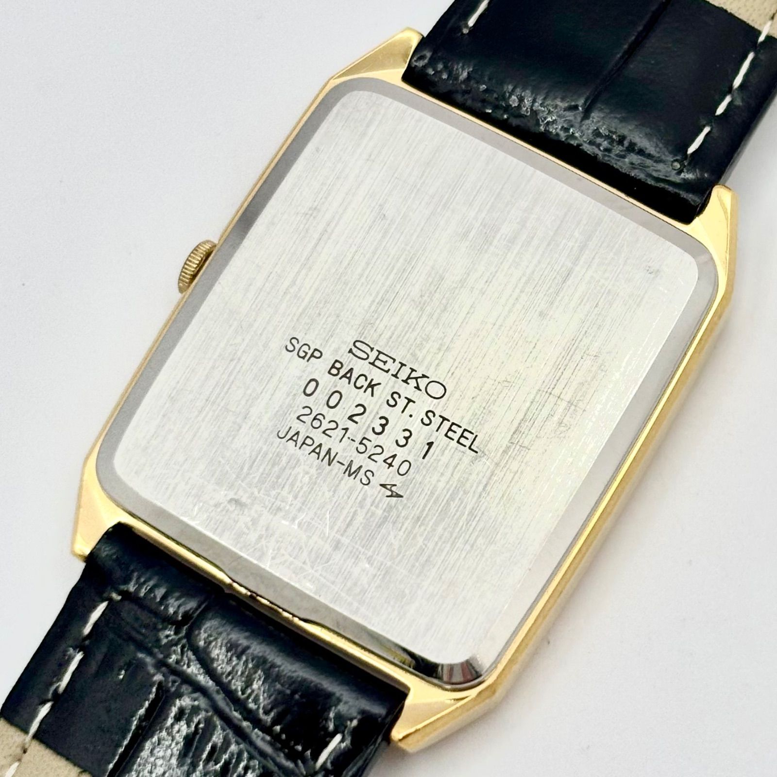 新品電池】SEIKO セイコー メンズ 腕時計 レクタンギュラー ゴールド 