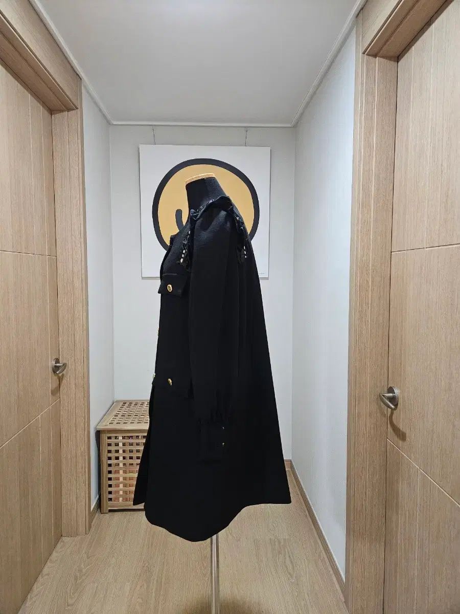  マキ ブラック ゴールド ONE PIECE 長袖 七分袖 ひざ丈ワンピース