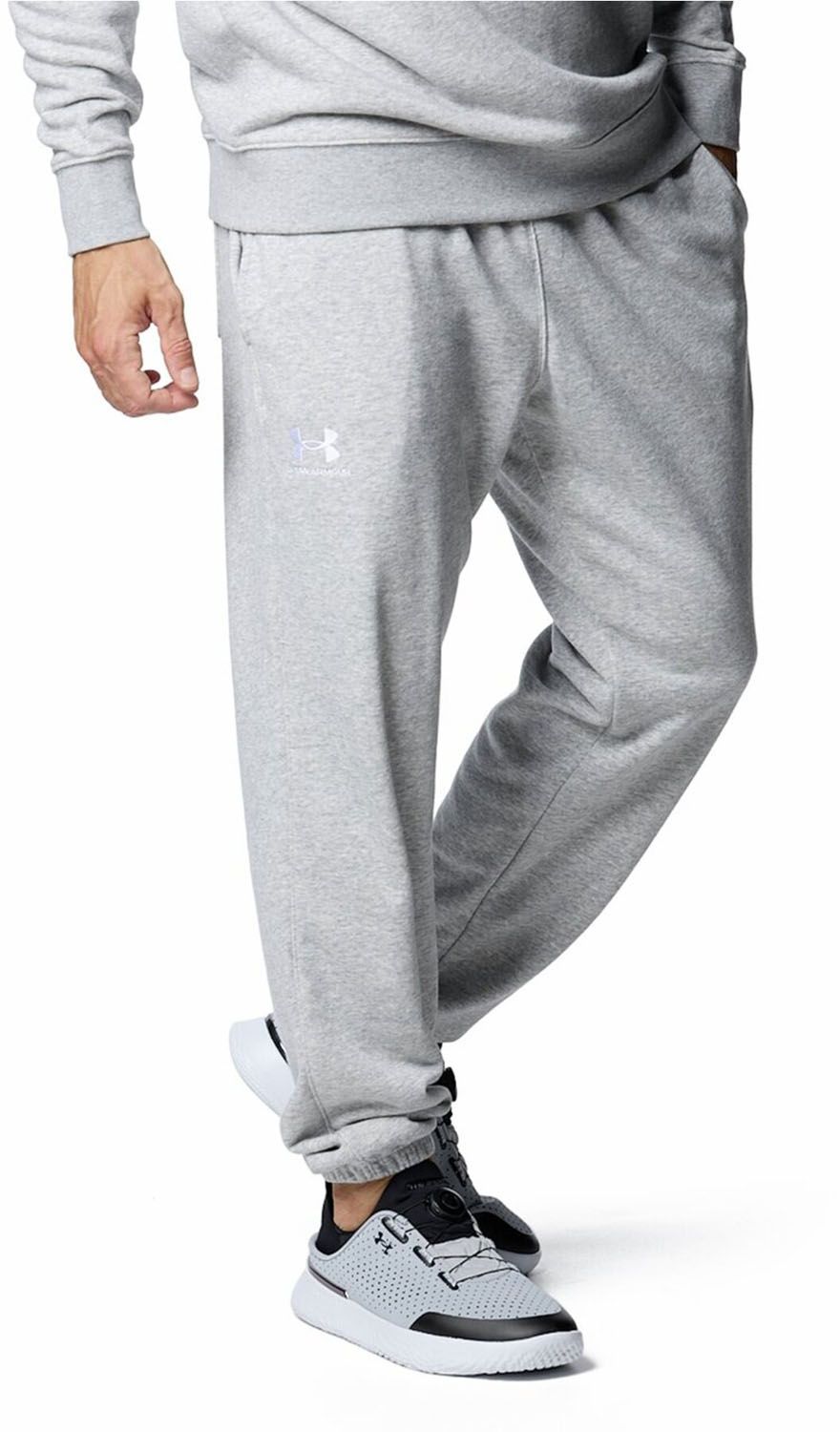 アンダーアーマー UNDER ARMOUR UA エッセンシャルテリー ジョガーパンツ ズボン ボトムス テリー素材 ポケット ロゴ入り ジム トレーニング 運動 ウェア  1384822 012 MODGRAY